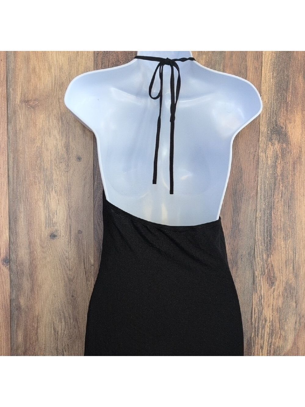 SHEIN Elegant Black Halter Backless Fitted Maxi Dress S -715V - Picture 6 of 7